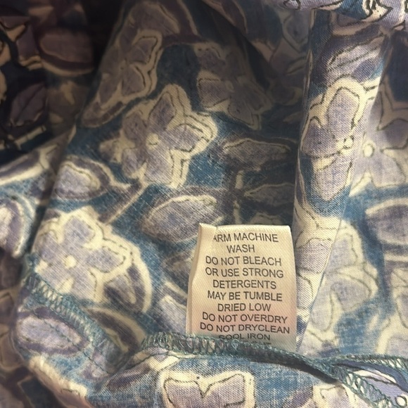 Fitzroy & Willa Cotton Long Sleeve Blue Floral Top Bow Small Cottagecore Preppy - Picture 11 of 11